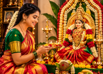 ಲಕ್ಷ್ಮಿಯ  ಮುಂದೆ ಒಡವೆ ಇಟ್ಟಾಗ ಹೊಳೆಯುವ ಮುಖ !